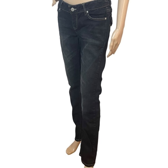 PARIS Blues Black Wash Straight Leg Jeans. Y2K - Picture 5 of 12